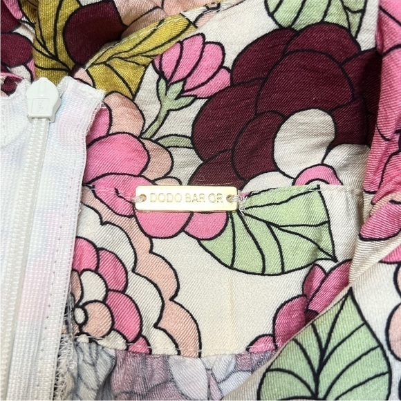 DODO BAR OR Kids Retro 70s Floral V-Neck Ruffle Short Sleeve Flare Skirt Dress 2 - Picture 6 of 9